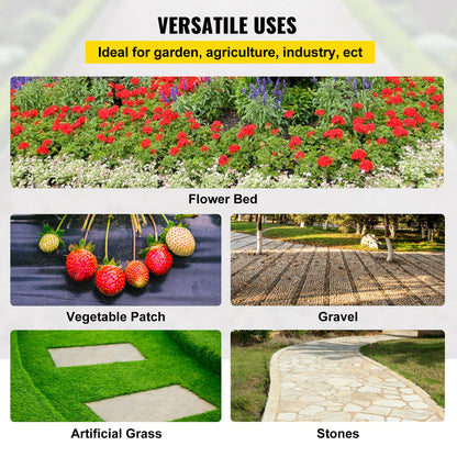 VEVOR 6FTx300FT Premium Weed Barrier Fabric Heavy Duty 2.4OZ, Woven Weed Control Fabric, High Permeability Good for Flower Bed, Geotextile Fabric for Underlayment, Polyethylene Ground Cover 🍁 All In One Marketplace Canada