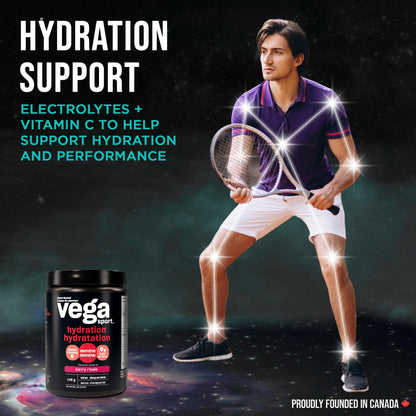 Vega Sport Hydration Electrolyte Powder, Plant Based for Fast Post Workout Hydration – Sugar-Free Berry, 40 Servings, 148 grams 🍁 All In One Marketplace Canada