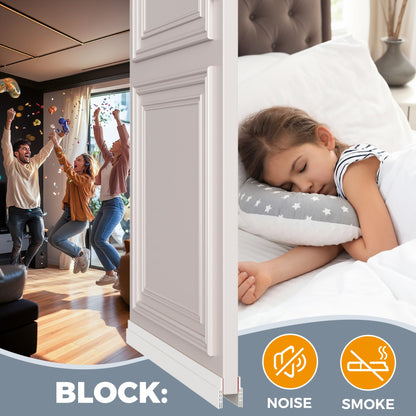 GroTheory 2 Pack Door Draft Stopper, Under Door Draft Blocker, Soundproof Weather Stripping Door Seal, 2"" W x 39"" L, White 🍁 All In One Marketplace Canada