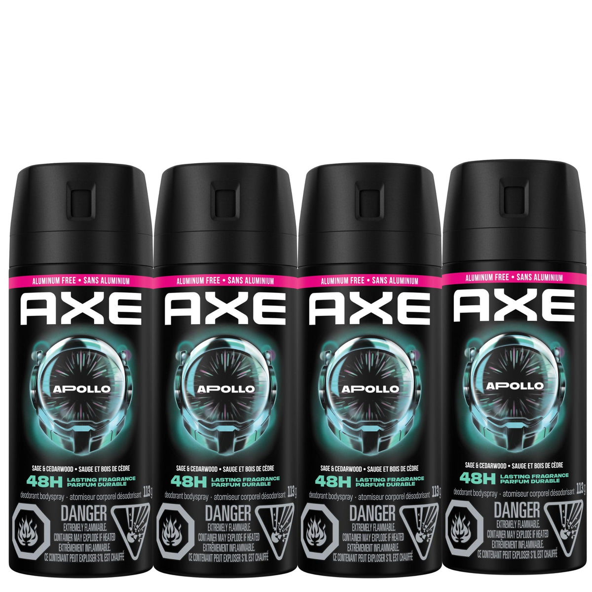 AXE Apollo Deodorant Body Spray, for long-lasting odour protection, Sage & Cedarwood, Aluminum-free Deodorant, 113g (Pack of 4) 🍁 All In One Marketplace Canada