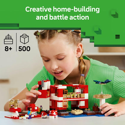 LEGO Minecraft The Mooshroom House Toy Figures and Playset - Building Minecraft Toy for Kids, Boys and Girls, Ages 8+ - with Steve and Other Figures for Pretend Play - Gift Idea for Birthdays - 21270 🍁 All In One Marketplace Canada