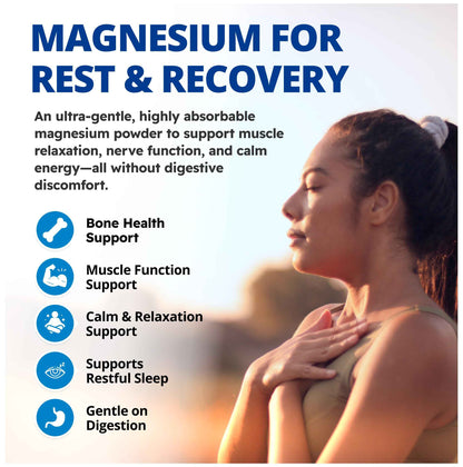 CanPrev Magnesium Bisglycinate Ultra Gentle 240g Powder 48-Servings - 400mg of Pure Elemental Magnesium Per Scoop - Chelated Complex - Muscle Health, Calm, Relaxation, Bone Health and Cramp Relief 🍁 All In One Marketplace Canada