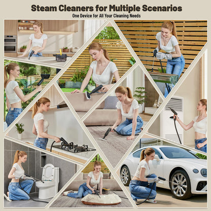Gautye Steam Cleaner, 3 Level Adjustable Handle with 15 Accessories 🍁 All In One Marketplace Canada