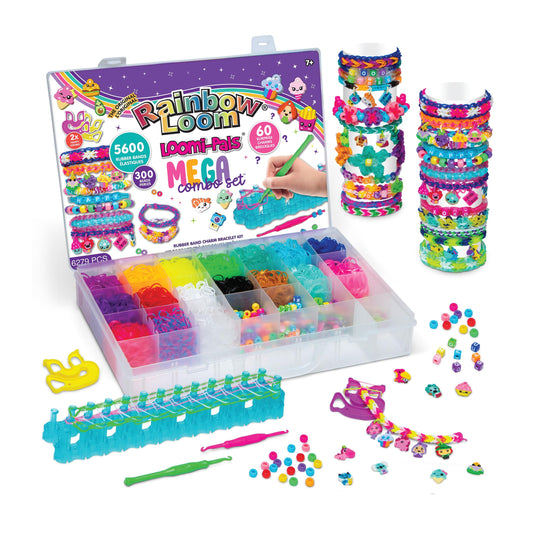 Rainbow Loom Loomi-Pals MEGA Set, Features 60 Cute Assorted LP Charms, The New RL 2.0, Happy Looms, Hooks, Alpha & Pony Beads, 5600 Colorful Bands All in a Carrying Case for Boys and Girls 7+ 🍁 All In One Marketplace Canada