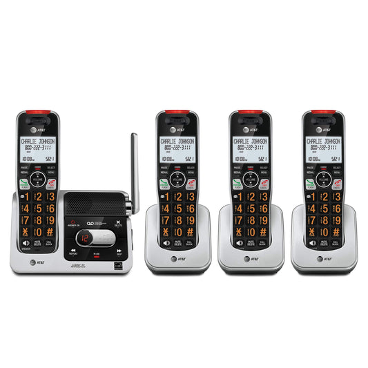AT&T BL102-4S 4-Handset Cordless Phone with Answering System, 2" Display, Backlit Buttons & Visual Ringer, Black/Silver 🍁 All In One Marketplace Canada