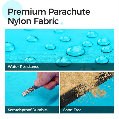 OCOOPA Sandproof Beach Blanket Waterproof, Extra Large 8 Persons Family Size 10'X9.2', Comfortable Parachute Nylon, Cozy& Chic, Compact& Light, Reinforced Windproof,4 Stakes&1 Travel Bag 🍁 All In One Marketplace Canada