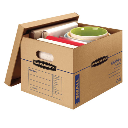 Bankers Box SmoothMove Moving Boxes with No-Tape Assembly, Lift -Off Lids And Easy-Carry Handles, 10" x 12" x 15", 10 Pack (7714219) 🍁 All In One Marketplace Canada