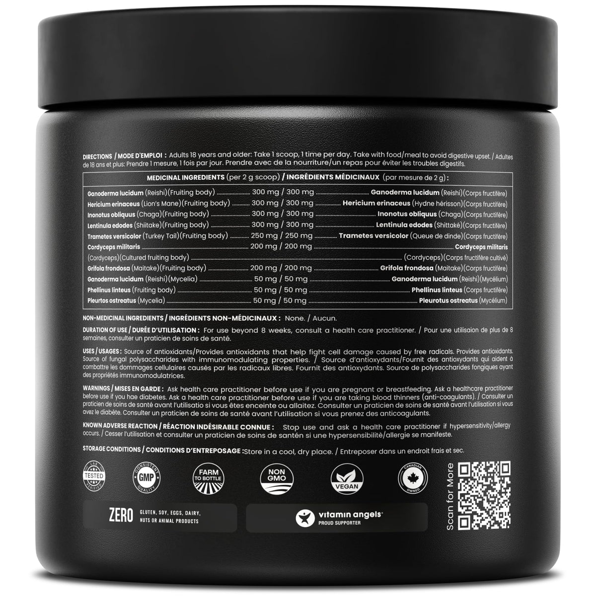 Organic Mushroom Powder - 10-in-1 Complex - Mushroom Supplement Powder Blend for Memory, Focus & Immune Support - Mushroom Blend For Coffee, Water, Smoothies - 8oz 🍁 All In One Marketplace Canada
