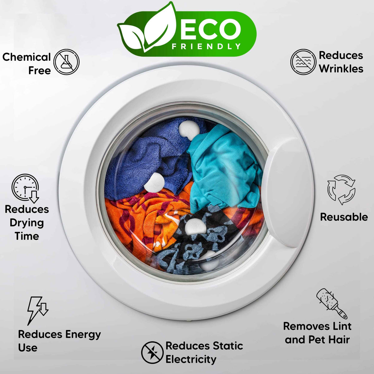 RAYTRADE XL Wool Dryer Balls 6-Pack 100% Made of Organic New Zealand Wool Reduces Clothing Wrinkles and Saves Drying Time Reusable Natural Fabric Softener Stocking Stuffer Gifts (White) 🍁 All In One Marketplace Canada