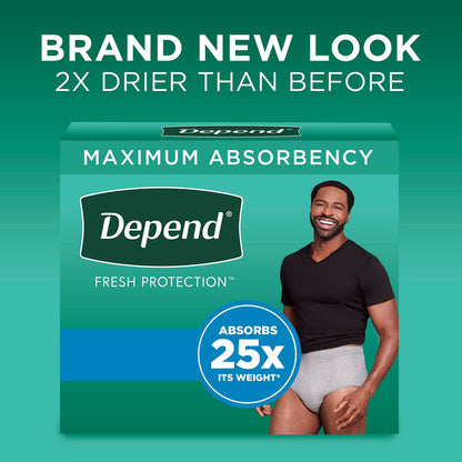 Depend Fresh Protection Adult Incontinence Underwear for Men (Formerly Depend Fit-Flex), Disposable, Maximum, Extra-Large, Grey, 36 Count 🍁 All In One Marketplace Canada