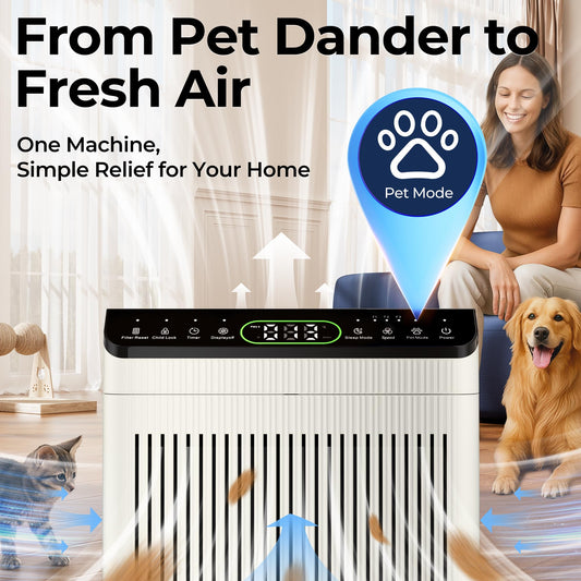 Air Purifiers for Home Large Room up to 2200sq.ft with Washable Filters, EVALIT Air Purifiers for Bedroom with Fragrance, PM 2.5 Display Air Quality Sensor for Smoke Dust Odors, Ivory, 1Pack 🍁 All In One Marketplace Canada