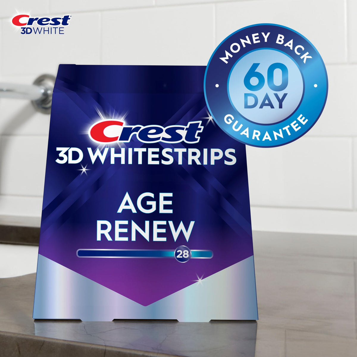 Crest 3D Whitestrips Age Renew At-home Teeth Whitening Kit, 21 Treatments, 28 Levels Whiter 🍁 All In One Marketplace Canada