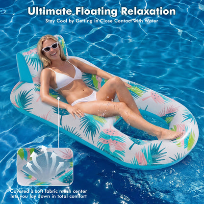 cngg v Pool Floaties for Adults,Inflatable Float Heavy Duty, Backrest & Footrest Pool Float Pool Rafts for Adults Beach Lake Party 2 Pack 🍁 All In One Marketplace Canada
