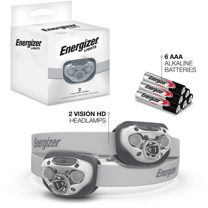 Energizer LED Headlamp PRO (2-Pack), IPX4 Water Resistant Headlamps, High-Performance Head Light for Outdoors, Camping, Running, Storm, Survival LED Light for Emergencies (Batteries Included) 🍁 All In One Marketplace Canada