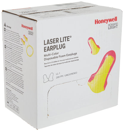 Howard Leight LL-1 Laser LiteUncorded Foam Earplugs Box, 200 Pair (Pink/Yellow) 🍁 All In One Marketplace Canada