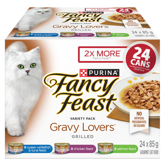 Fancy Feast Gravy Lovers Wet Cat Food, Variety Pack 85 g Can (24 Pack) 🍁 All In One Marketplace Canada