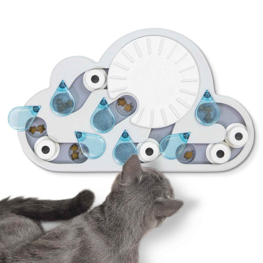Catstages by Nina Ottosson Rainy Day Puzzle & Play Cat Puzzle Feeder – Interactive Treat Game for Indoor Cats, Level 3 Slow Feeder Enrichment Toy, 13.8" x 14" 🍁 All In One Marketplace Canada