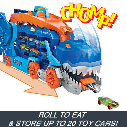 Hot Wheels City Toy Car Track Set, Ultimate T-Rex Transporter, Hauler Transforms into Stomping Dino with Race Track, from Netflix Series “Let’s Race” 🍁 All In One Marketplace Canada