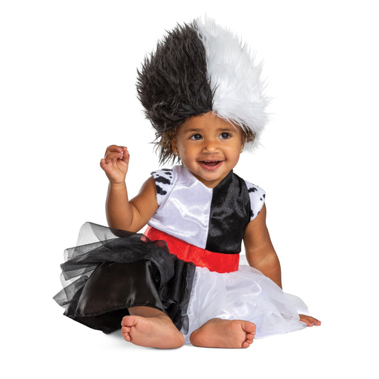 Cruella Infant Costume, Official Disney Baby Costume Outfit for Halloween, (12-18 mths)