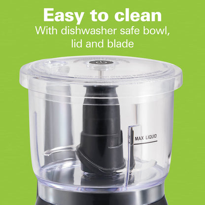 Hamilton Beach Stack & Press Food Chopper & Mini Food Processor, 350 Watts, 3 Cup Bowl, Stainless Steel Blades, for Chopping, Puree & Emulsify, Black, 72850G 🍁 All In One Marketplace Canada