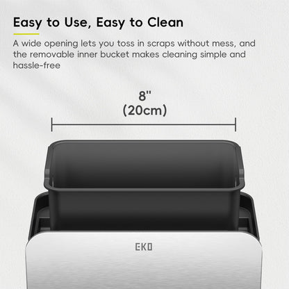 EKO Kitchen Compost Bin, 7L / 1.85 Gal Stainless Steel with Removable Inner Bucket and Deodorizer Compartment, 2-in-1 Countertop Compost Bin with Lid, Food Waste Caddy for Kitchen (MMT & Black Finish) 🍁 All In One Marketplace Canada