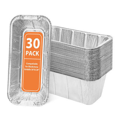 Rushare 30 Pack Drip Pan Liners for Blackstone 17"/22"/30"/28"/36" Griddle, Grease Cup Liners for Blackstone 5017, Disposable Aluminum Foil Drip Pan Liner, 8 x 3.7 Inch 🍁 All In One Marketplace Canada