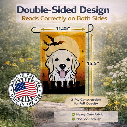 Caroline's Treasures BB1763GF Halloween Golden Retriever Garden Size Flag, Small, Multicolor