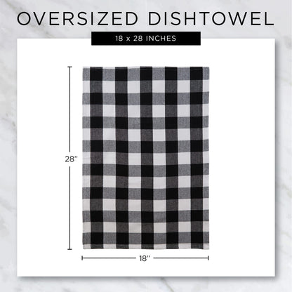 DII Happy Halloween Dishtowel Collection Embellished Cotton Kitchen Hand Towel Set, 18x28, Haunted Buffalo Check, 3 Count