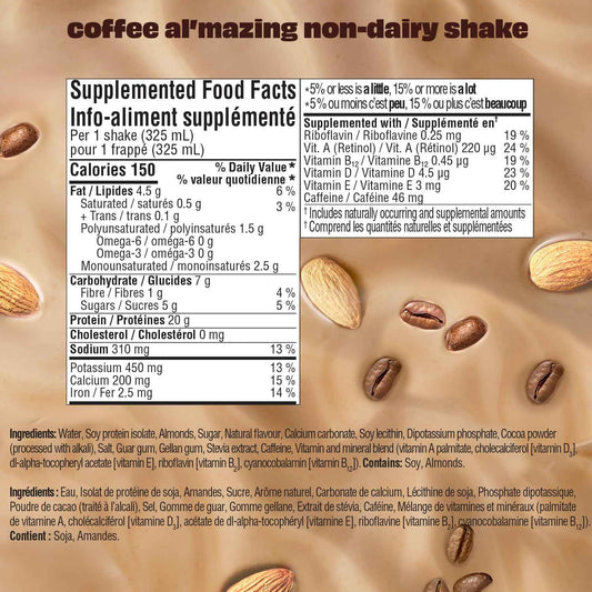 Premier Protein Al'mazing Non-Dairy Protein Shake, 20g Protein, 5g Sugar, 11 Fl oz, Coffee, 12 Count 🍁 All In One Marketplace Canada