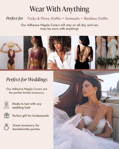 Bare Babe Reusable Silicone Nipple Covers - Waterproof, Nude, 4 Shades - Sticky Breast Stickers for Strapless Dress, Crème, Small (Fits AA-B) 🍁 All In One Marketplace Canada