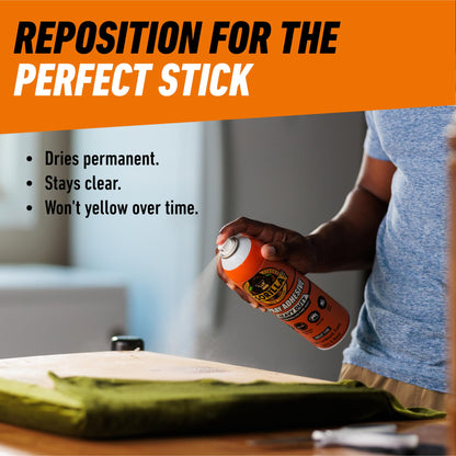 Gorilla Spray Adhesive, Heavy Duty, Multi-Purpose, Dries Permanent, Indoor & Outdoor, Wide Pad Nozzle, Controlled Spray, Clear, 14oz/396g, (Pack of 1) 🍁 All In One Marketplace Canada