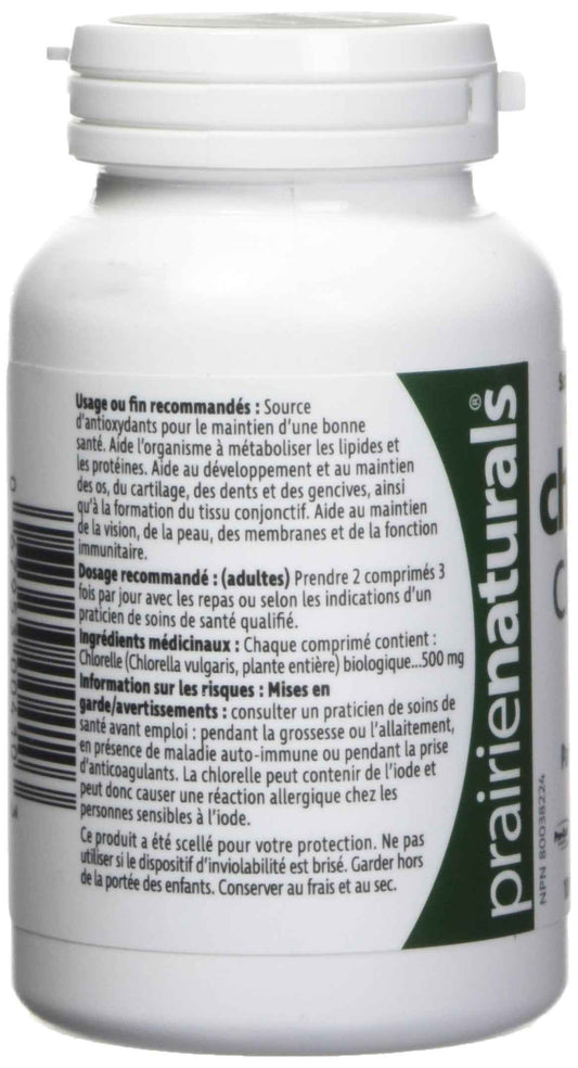 Prairie Naturals Organic Chlorella Broken Cell Wall Tablets - 180 Count 🍁 All In One Marketplace Canada