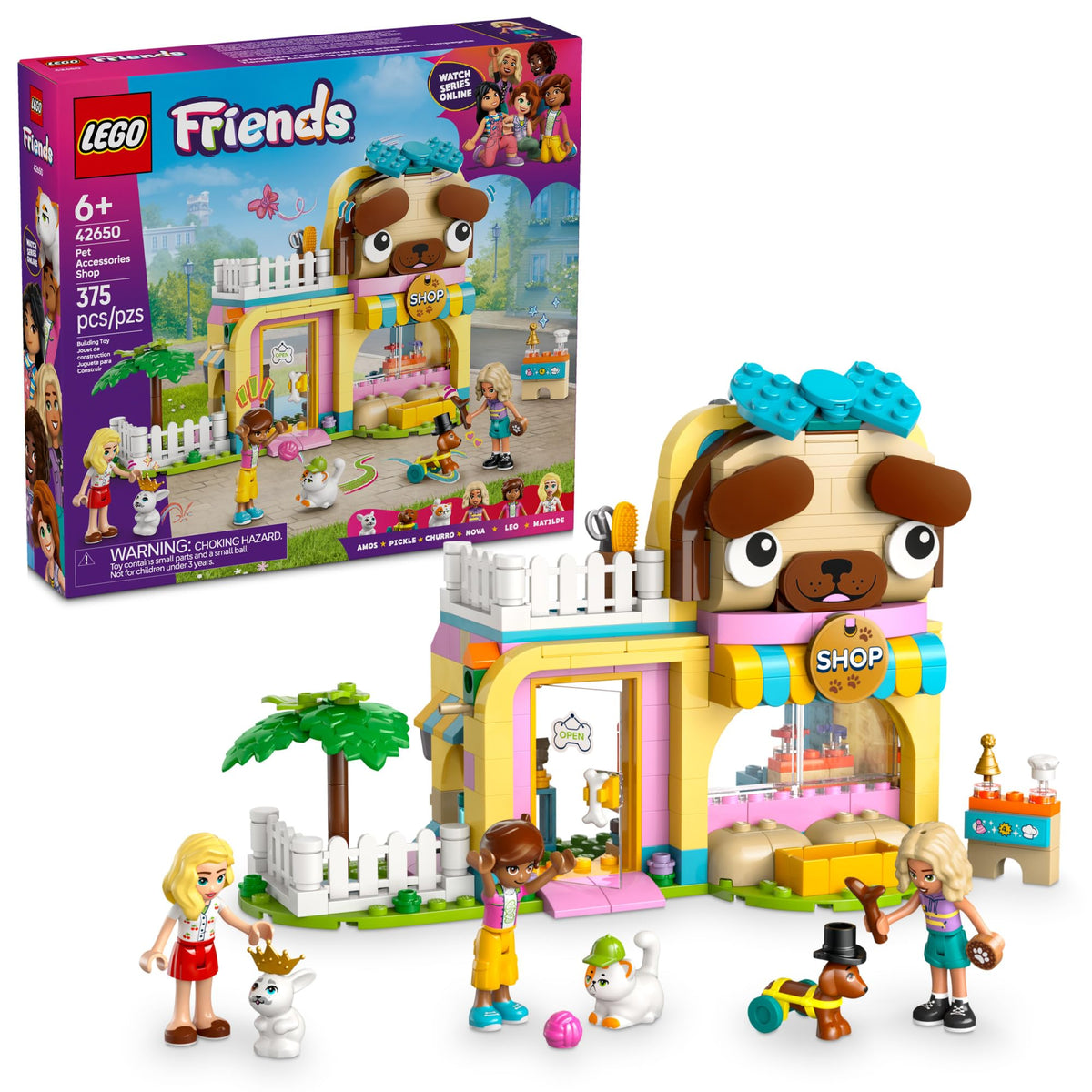 LEGO Friends Pet Accessories Shop Pretend Play Set - Building Toy for Kids, Girls and Boys, Ages 6+ - with 3 Minidolls, Toy Dog, Cat, & Rabbit - Gift Idea for Ramadan - 42650 🍁 All In One Marketplace Canada