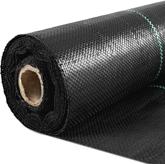 Happybuy 6FT×300FT Weed Barrier Fabric Heavy Duty 2.4OZ, Woven Weed Control High Permeability, Geotextile Fabric for Underlayment, Polyethylene Ground Cover 🍁 All In One Marketplace Canada