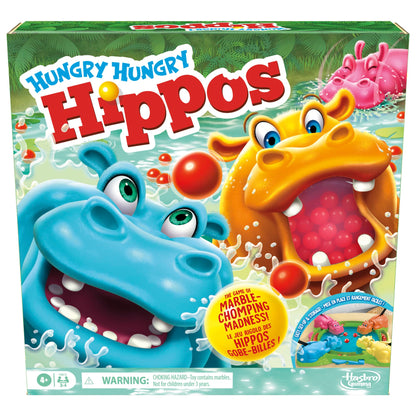 Hungry Hungry Hippos Game for Preschoolers | with Instant Marble Relaunch, Easy Set-Up & Storage| Ages 4 and Up | for 2 to 4 Players | Kids Games (English & French) 🍁 All In One Marketplace Canada