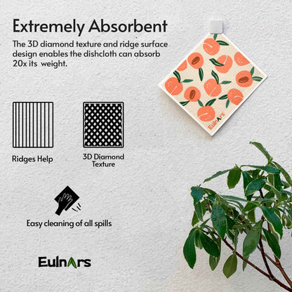 Eulnars Swedish Dish Cloth, 8-Pack Reusable Paper Towels, Swedish Dish Cloth with 3 Clips, 9 Classified Labels, Quick Drying Washable Dish Cloths, Super Absorbent Kitchen Towels, Odorless 🍁 All In One Marketplace Canada