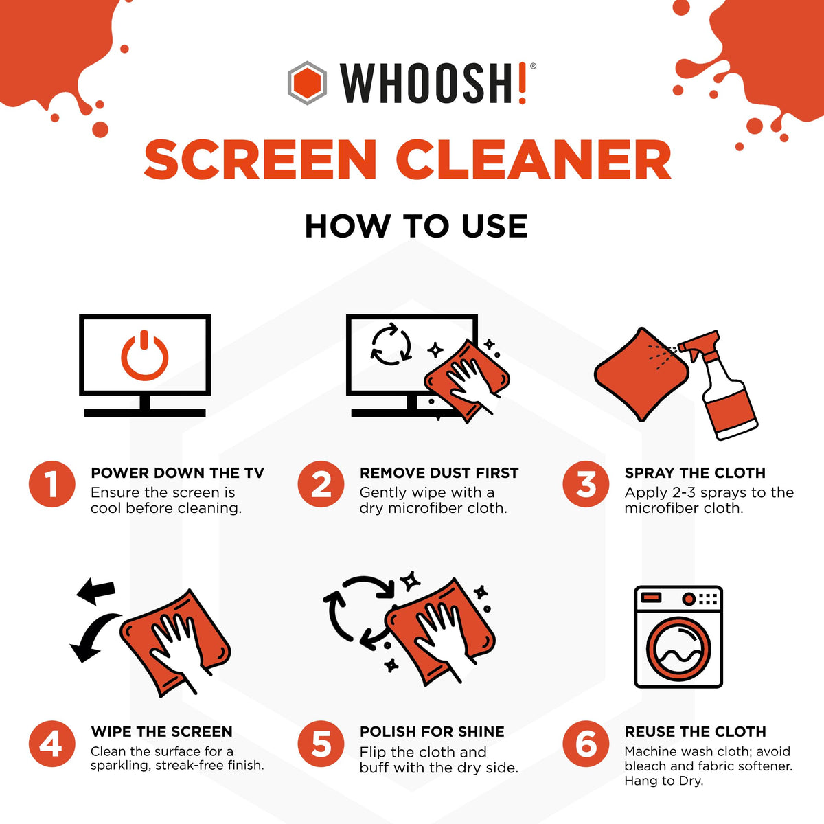 WHOOSH! Screen Shine Pro 500 ml Refillable OLED TV Screen Cleaner, Safe & Streak Free Electronic Cleaner for Laptop, Monitor, MacBook, Camera Cleaning Kit with 37 x 37 cm Microfiber Cloth 🍁 All In One Marketplace Canada