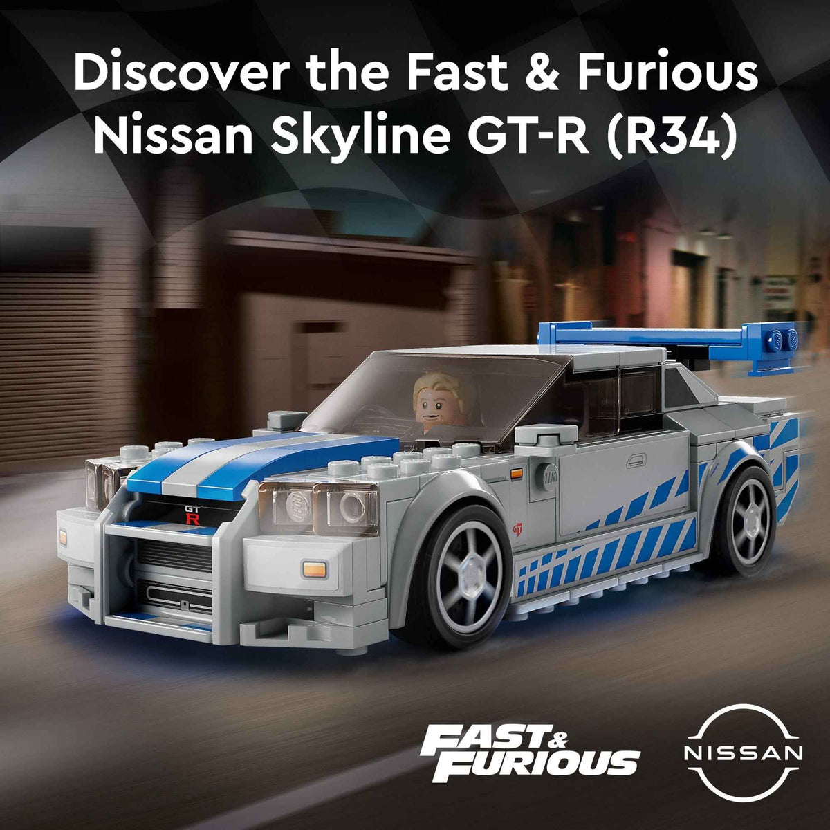 LEGO Speed Champions 2 Fast 2 Furious Nissan Skyline GT-R (R34) 76917 Race Car Toy Model Building Kit, Collectible with Racer Minifigure, 2023 Set for Kids 🍁 All In One Marketplace Canada