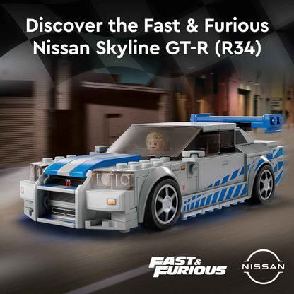 LEGO Speed Champions 2 Fast 2 Furious Nissan Skyline GT-R (R34) 76917 Race Car Toy Model Building Kit, Collectible with Racer Minifigure, 2023 Set for Kids 🍁 All In One Marketplace Canada