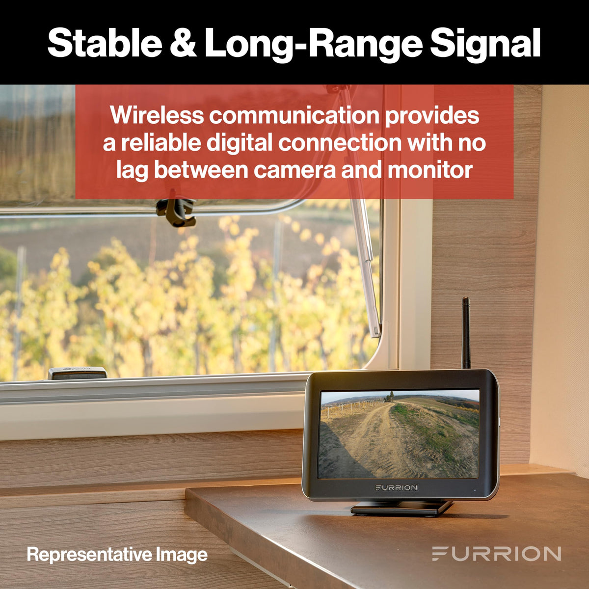 Furrion Vision S Wireless RV Backup Camera System with 4.3-Inch Monitor, 1 Rear Sharkfin Doorway Security, Infrared Night Vision, Wide-Angle View, Hi-Res, Waterproof - FOS43TASF 🍁 All In One Marketplace Canada