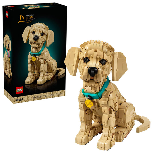 LEGO Icons Golden Retriever Puppy Building Set for Adults, Ages 18+ - Decor for Home, Bedroom, or Book Shelf - Gifts for Women & Men - Posable Dog Figure - 11384 🍁 All In One Marketplace Canada