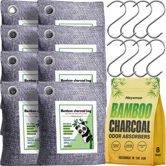 Mayunuo Activated Charcoal Odor Absorber for Strong Odor in Basement, Cars, Closets, Smoke, Shoes. 8 Pack Bamboo Charcoal Air Purifying Bags Deodorizer Odor Eliminator for Home 🍁 All In One Marketplace Canada