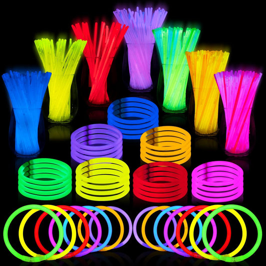 JOYIN 200 Pcs Glow Sticks Bulk 8" Glowsticks, Glow Stick Bracelets Necklaces, Glow in the Dark Party Favors, Easter, Christmas, Halloween Party Supplies Pack 🍁 All In One Marketplace Canada