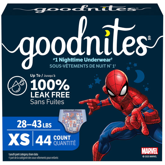 GoodNites Boys' Nighttime Underwear, XS, 44 Ct, Water Resistant, Ages 3-5 🍁 All In One Marketplace Canada