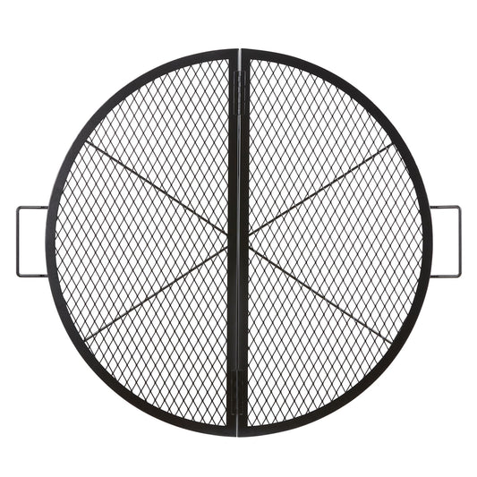 VEVOR X-Marks Fire Pit Grill Grate, Foldable Round Cooking Grate, Heavy Duty Steel Campfire BBQ Grill Grid with Handle and Support X Wire, Portable Camping Cookware for Outside Party, 36 Inch Black 🍁 All In One Marketplace Canada