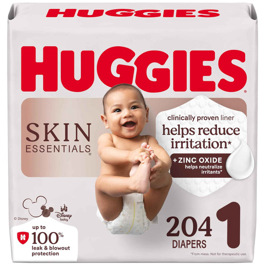 Huggies Size 1 Diapers, Skin Essentials Baby Diapers, Size 1 (8-14 lbs), 204 Count (3 Packs of 68), Packaging May Vary 🍁 All In One Marketplace Canada