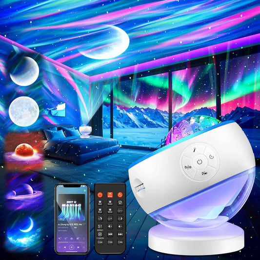 Northern Lights Projector Galaxy Projector with 300+ Light Effects, LED Star Projector for Bedroom Aurora Light, Remote Control, 15 White Noises, Bluetooth Speaker Galaxy Light Gifts for Kids Adults 🍁 All In One Marketplace Canada