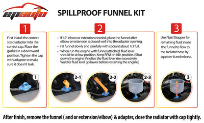 EPAuto Spill Proof Radiator Coolant Filling Funnel Kit 🍁 All In One Marketplace Canada