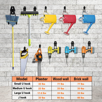 Garage Hooks Heavy Duty Utility Steel with Anti-Slip Coating Wall Mount Storage Organizer for Hanging Power and Garden Tools, Ladders, Hose, Bikes, Ropes, Bulk Items, and More (12 Pack Orange) 🍁 All In One Marketplace Canada