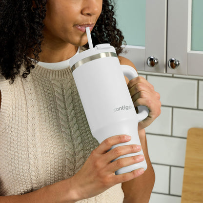 Contigo Streeterville Tumbler, 40 oz (1.18 L), Insulated Stainless Steel Water Bottle with Straw and Leak-Proof Lid, Salt 🍁 All In One Marketplace Canada